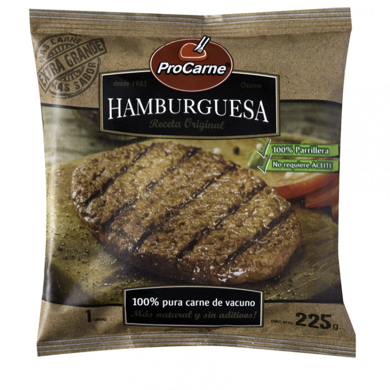 HAMBURGUESA 225 GR UNIDAD (CONGELADO)